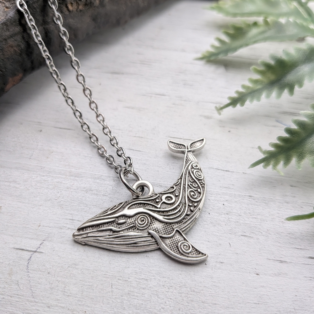 Silver Whale Pendant Necklace